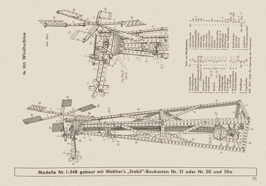 Walther Metall-Baukasten Stabil Katalog 1956