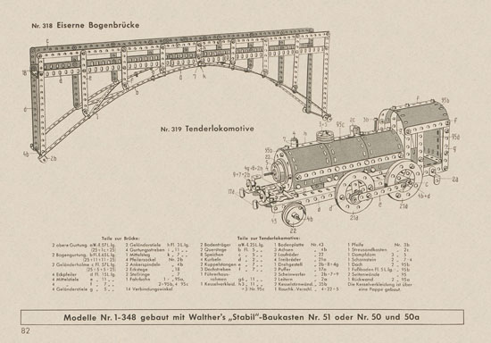 Walther Metall-Baukasten Stabil Katalog 1956