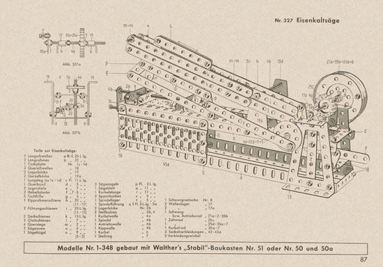 Walther Metall-Baukasten Stabil Katalog 1956