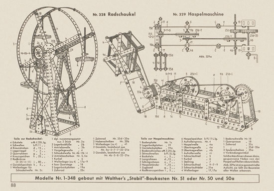 Walther Metall-Baukasten Stabil Katalog 1956