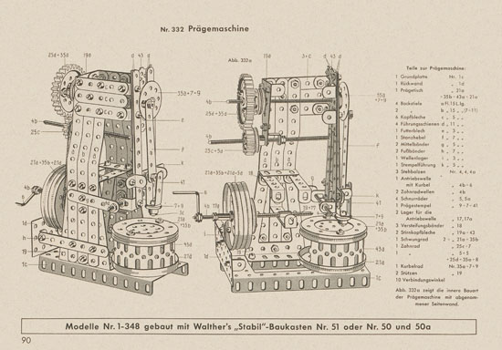 Walther Metall-Baukasten Stabil Katalog 1956