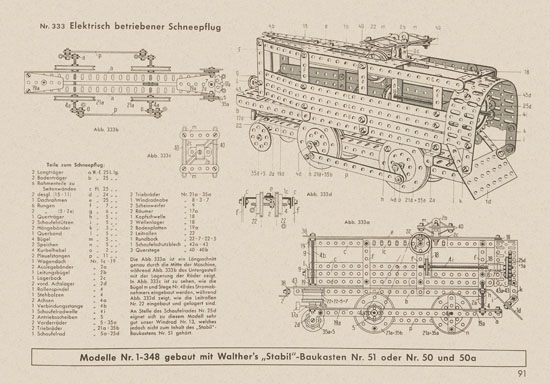 Walther Metall-Baukasten Stabil Katalog 1956