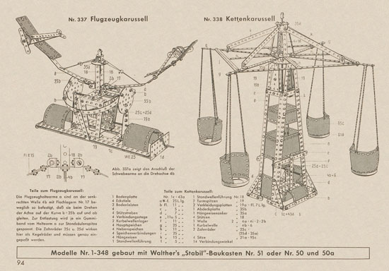 Walther Metall-Baukasten Stabil Katalog 1956