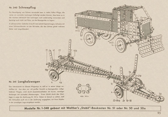 Walther Metall-Baukasten Stabil Katalog 1956