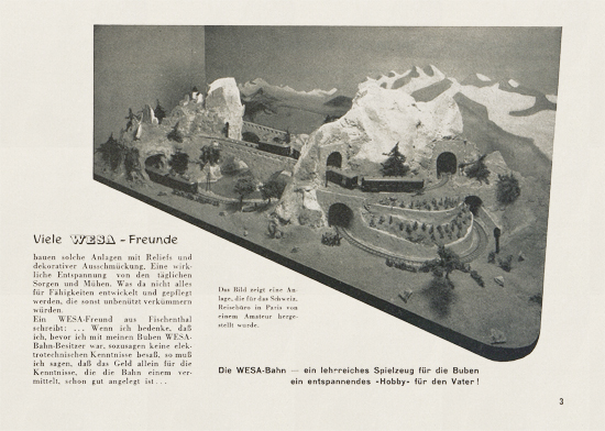 Wesa Elektrische Modelleisenbahn Spur 13 mm Katalog 1954