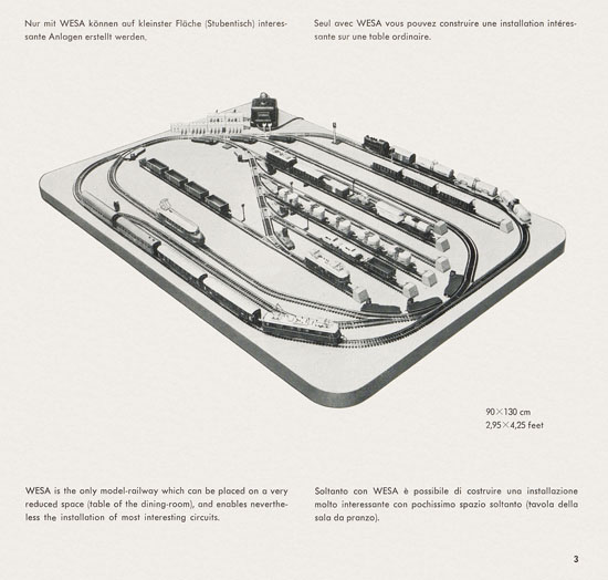 Wesa Schweizer Elektrische Modelleisenbahn Spur 13 mm Katalog 1960