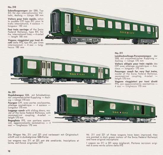 Wesa Schweizer Elektrische Modelleisenbahn Spur 13 mm Katalog 1960