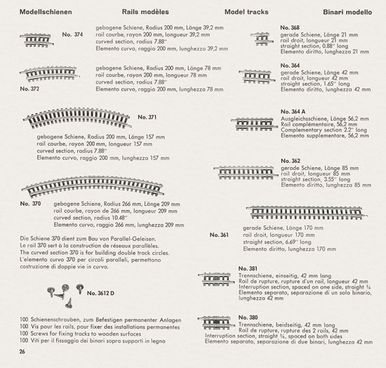 Wesa Schweizer Elektrische Modelleisenbahn Spur 13 mm Katalog 1960