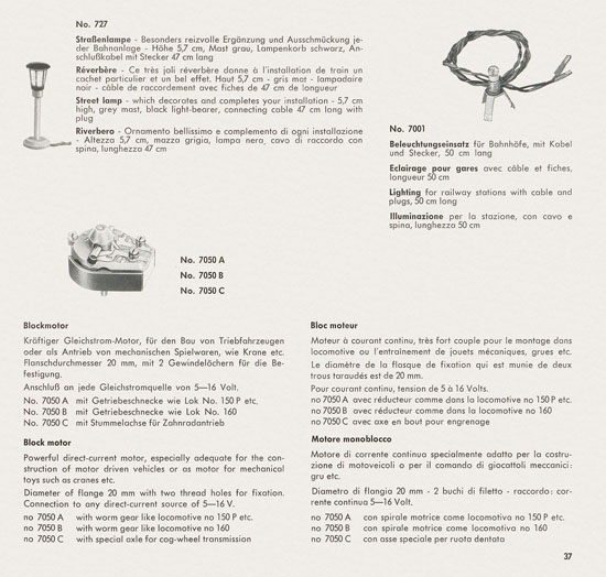 Wesa Schweizer Elektrische Modelleisenbahn Spur 13 mm Katalog 1960