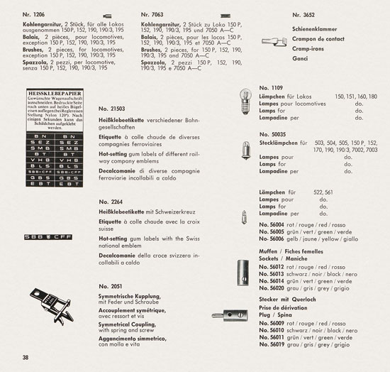 Wesa Schweizer Elektrische Modelleisenbahn Spur 13 mm Katalog 1960