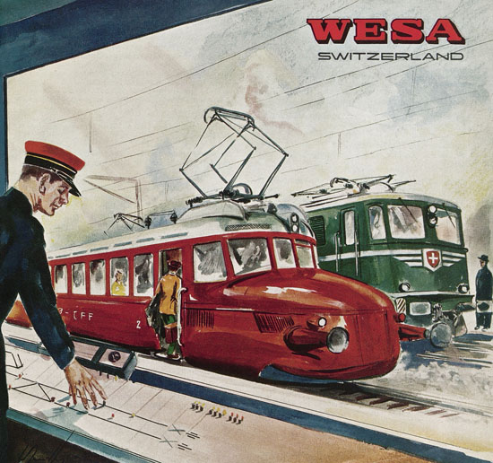 Wesa Schweizer Elektrische Modelleisenbahn Spur 13 mm Katalog 1959