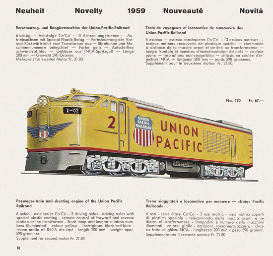 Wesa Schweizer Elektrische Modelleisenbahn Spur 13 mm Katalog 1959