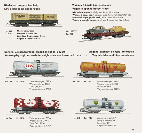 Wesa Schweizer Elektrische Modelleisenbahn Spur 13 mm Katalog 1959