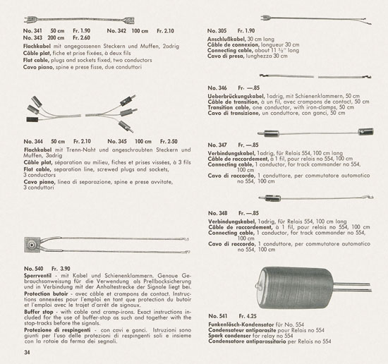 Wesa Schweizer Elektrische Modelleisenbahn Spur 13 mm Katalog 1959