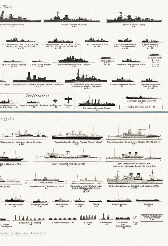 Wiking Katalog Schiffsmodelle 1938