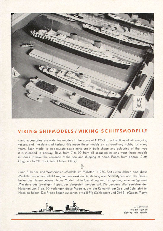 Seite 2 Wiking Katalog 1950, Wiking Modellbau Kataloge, Preisliste 1950, Bildpreisliste 1950, Verkehrsmodelle 1950