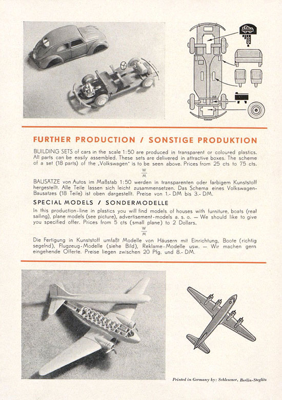 Seite 4 Wiking Katalog 1950, Wiking Modellbau Kataloge, Preisliste 1950, Bildpreisliste 1950, Verkehrsmodelle 1950
