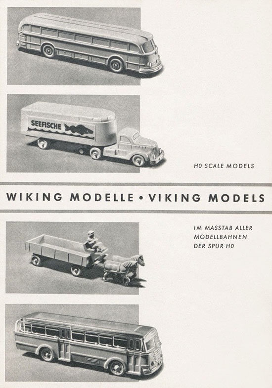 Wiking Katalog 1953 H0-Modelle, Wiking Modellbau Kataloge, Preisliste 1953, Bildpreisliste 1953, Verkehrsmodelle 1953