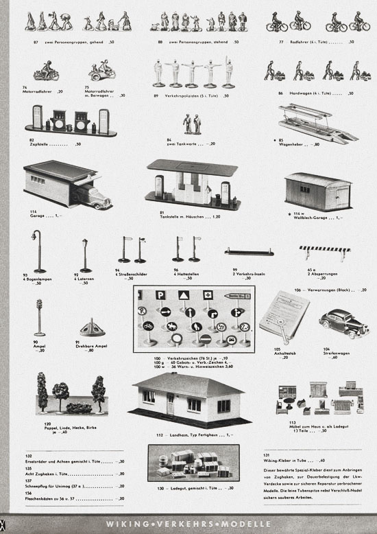 Seite 4 Wiking Katalog 1957, Wiking Modellbau Kataloge, Preisliste 1957, Bildpreisliste 1957, Verkehrsmodelle 1957
