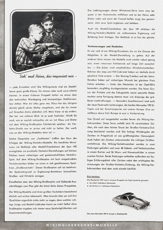 Seite 5 Wiking Katalog 1957, Wiking Modellbau Kataloge, Preisliste 1957, Bildpreisliste 1957, Verkehrsmodelle 1957