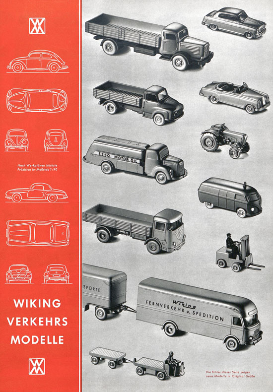 Wiking Katalog 1958, Wiking Modellbau Kataloge, Preisliste 1958, Bildpreisliste 1958, Verkehrsmodelle 1958