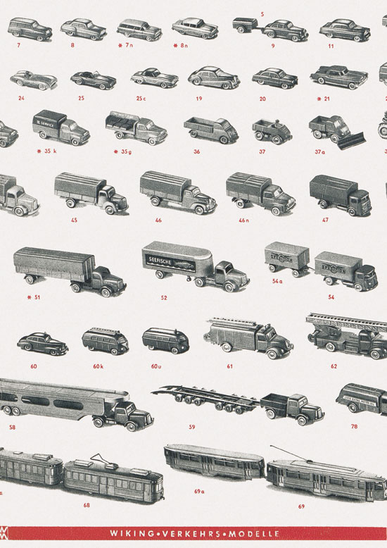 Seite 4 Wiking Katalog 1959, Wiking Modellbau Kataloge, Preisliste 1959, Bildpreisliste 1959, Verkehrsmodelle 1959