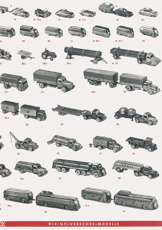 Seite 5 Wiking Katalog 1959, Wiking Modellbau Kataloge, Preisliste 1959, Bildpreisliste 1959, Verkehrsmodelle 1959