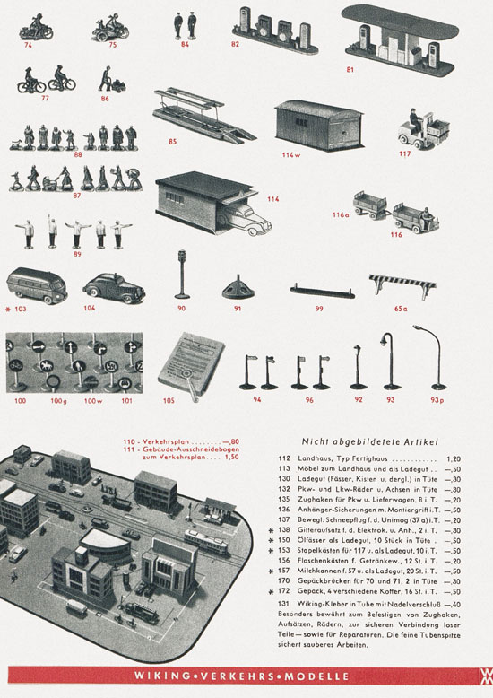 Seite 6 Wiking Katalog 1959, Wiking Modellbau Kataloge, Preisliste 1959, Bildpreisliste 1959, Verkehrsmodelle 1959