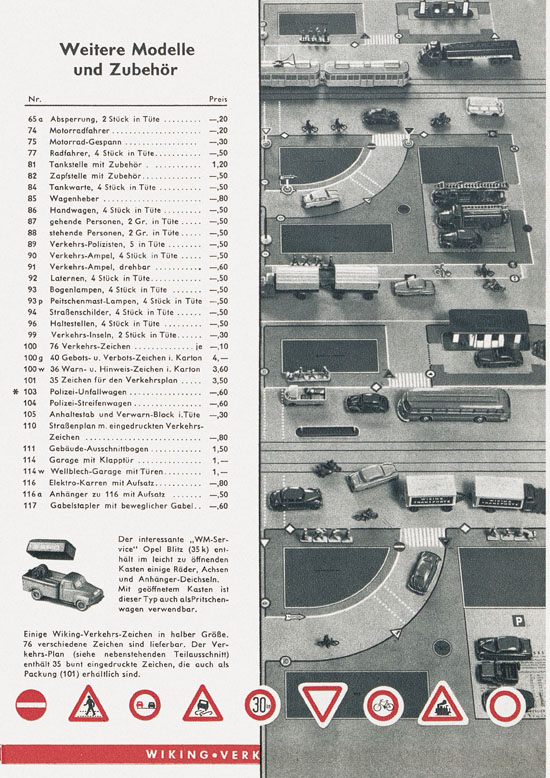 Wiking Katalog 1959, Wiking Modellbau Kataloge, Preisliste 1959, Bildpreisliste 1959, Verkehrsmodelle 1959