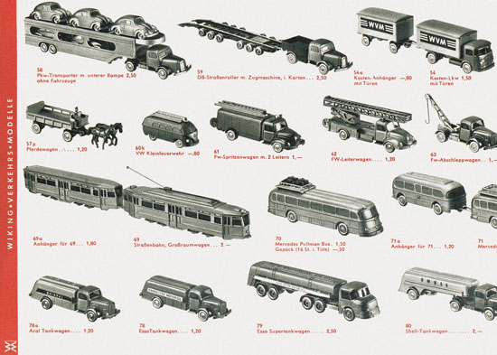 Wiking Verkehrsmodelle 1960, Wiking Modellbau Katalog 1960