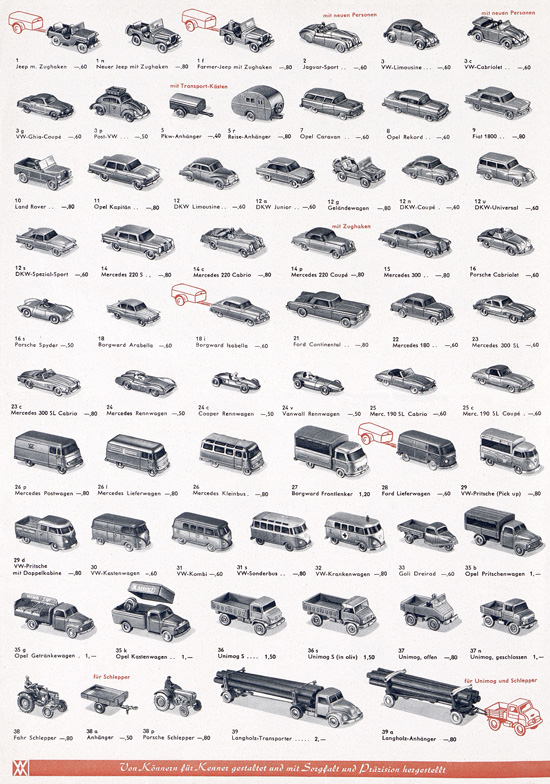 Seite 2 Wiking Katalog 1962, Wiking Modellbau Kataloge, Preisliste 1962, Bildpreisliste 1962, Verkehrsmodelle 1962