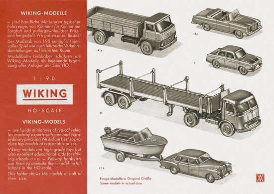 Seite 1 Wiking Verkehrsmodelle 1963, Wiking Modellbau Katalog 1963