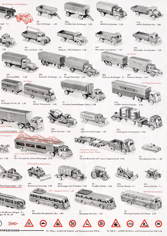 Seite 3 Wiking Katalog 1965, Wiking Modellbau Kataloge, Preisliste 1965, Bildpreisliste 1965, Verkehrsmodelle 1965