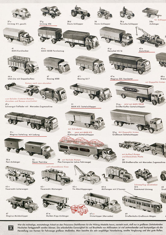 Wiking Katalog 1967, Wiking Modellbau Kataloge, Preisliste 1967, Bildpreisliste 1967, Verkehrsmodelle 1967