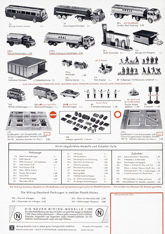 Wiking Katalog 1969, Wiking Modellbau Kataloge, Preisliste 1969, Bildpreisliste 1969, Verkehrsmodelle 1969