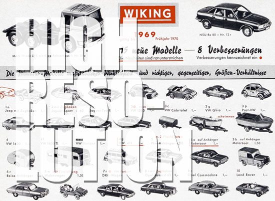 Wiking Katalog 1969, Wiking Modellbau Kataloge, Preisliste 1969, Bildpreisliste 1969, Verkehrsmodelle 1969