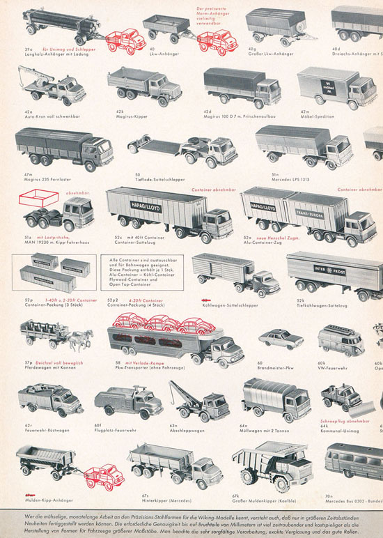 Wiking Katalog 1971, Wiking Modellbau Kataloge, Preisliste 1971, Bildpreisliste 1971, Verkehrsmodelle 1971