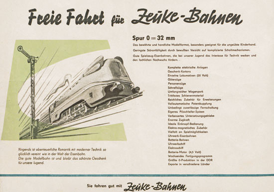 Zeuke-Bahnen Katalog 1957