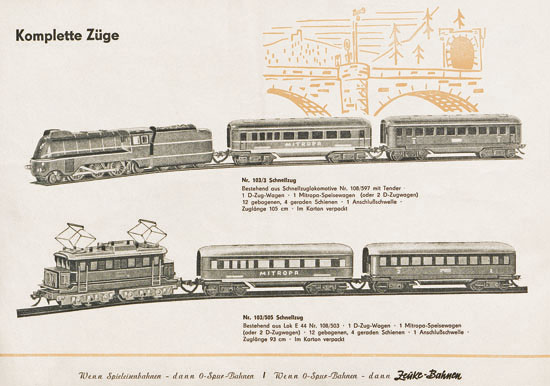 Zeuke-Bahnen Katalog 1957