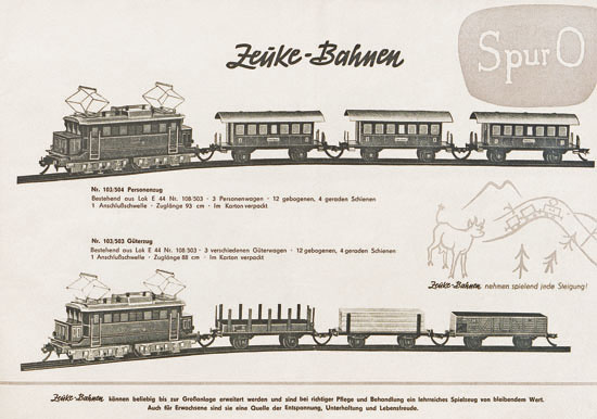 Zeuke-Bahnen Katalog 1957