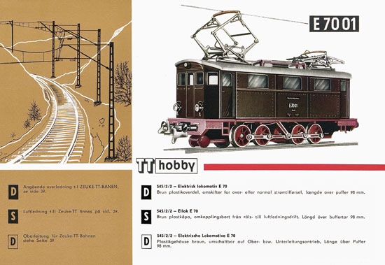 Zeuke TT-Bahnen Katalog 1967/1968