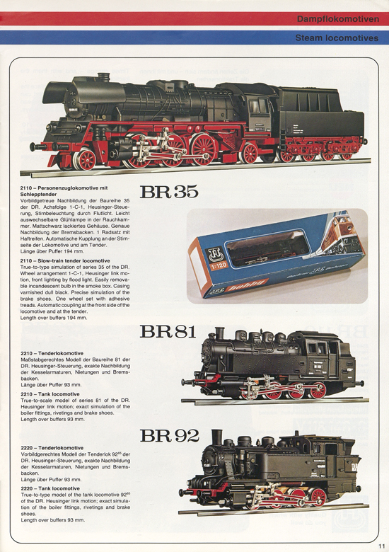 Berliner TT-Bahnen Katalog 1979