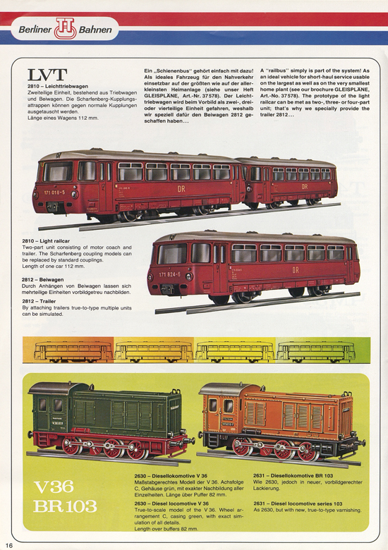 Berliner TT-Bahnen Katalog 1979