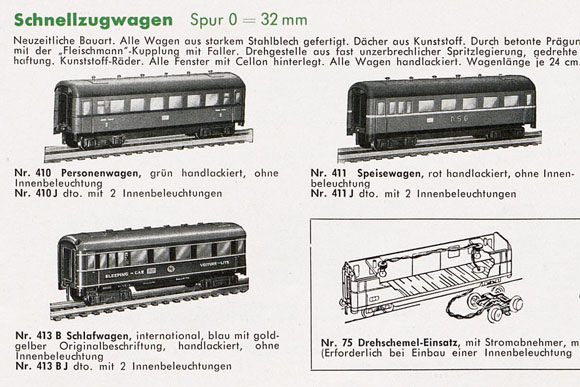 Fleischmann Nr. 411 J Spur 0 Speisewagen