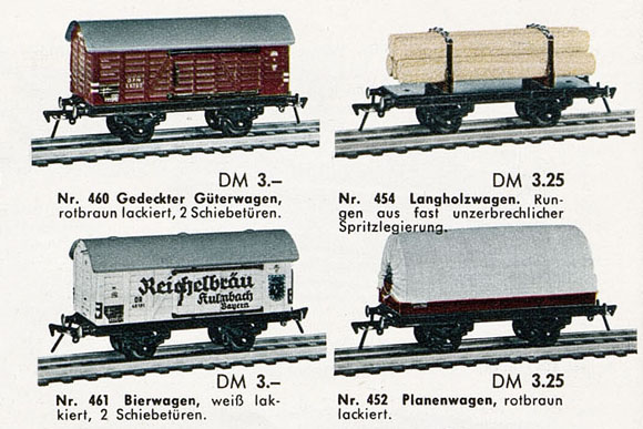 Fleischmann Nr. 454 Spur 0 Langholzwagen mit Automatik-Kupplung