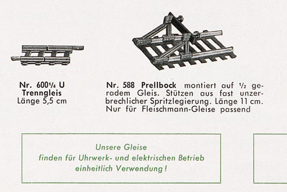 Fleischmann Nr. 588 Spur 0 Prellbock