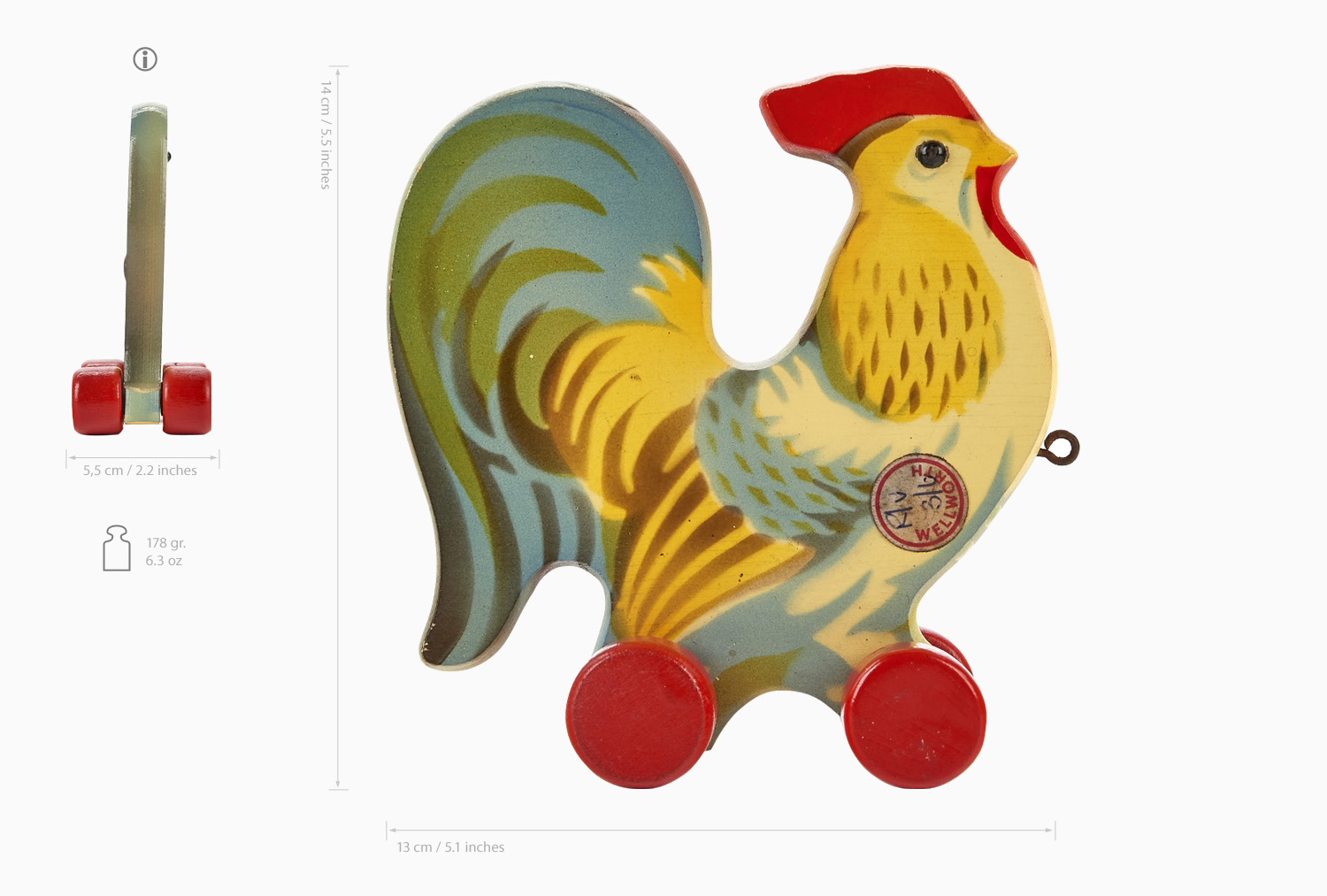 Gecevo Holzspielzeug Hahn, Gecevo wooden rooster