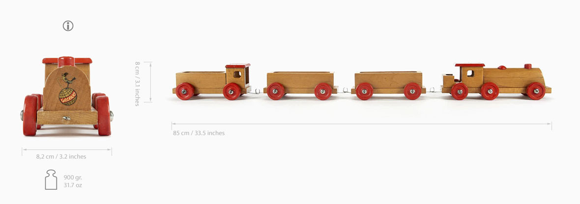 Gecevo Kastenwagenzug, Wooden Toys Train with trailer