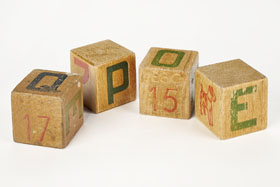 Lego Holzspielzeug ABC Würfel, Lego wooden ABC dice