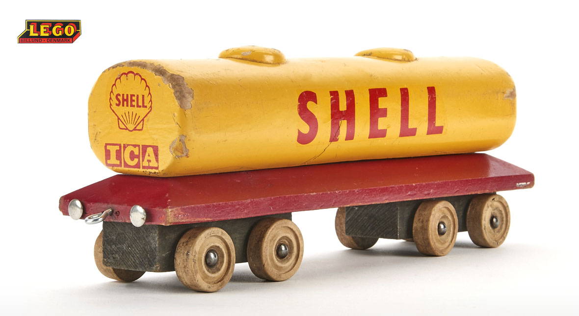 Lego Holzspielzeug Shell Kesselwagen, Lego wooden shell tank car